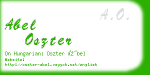 abel oszter business card